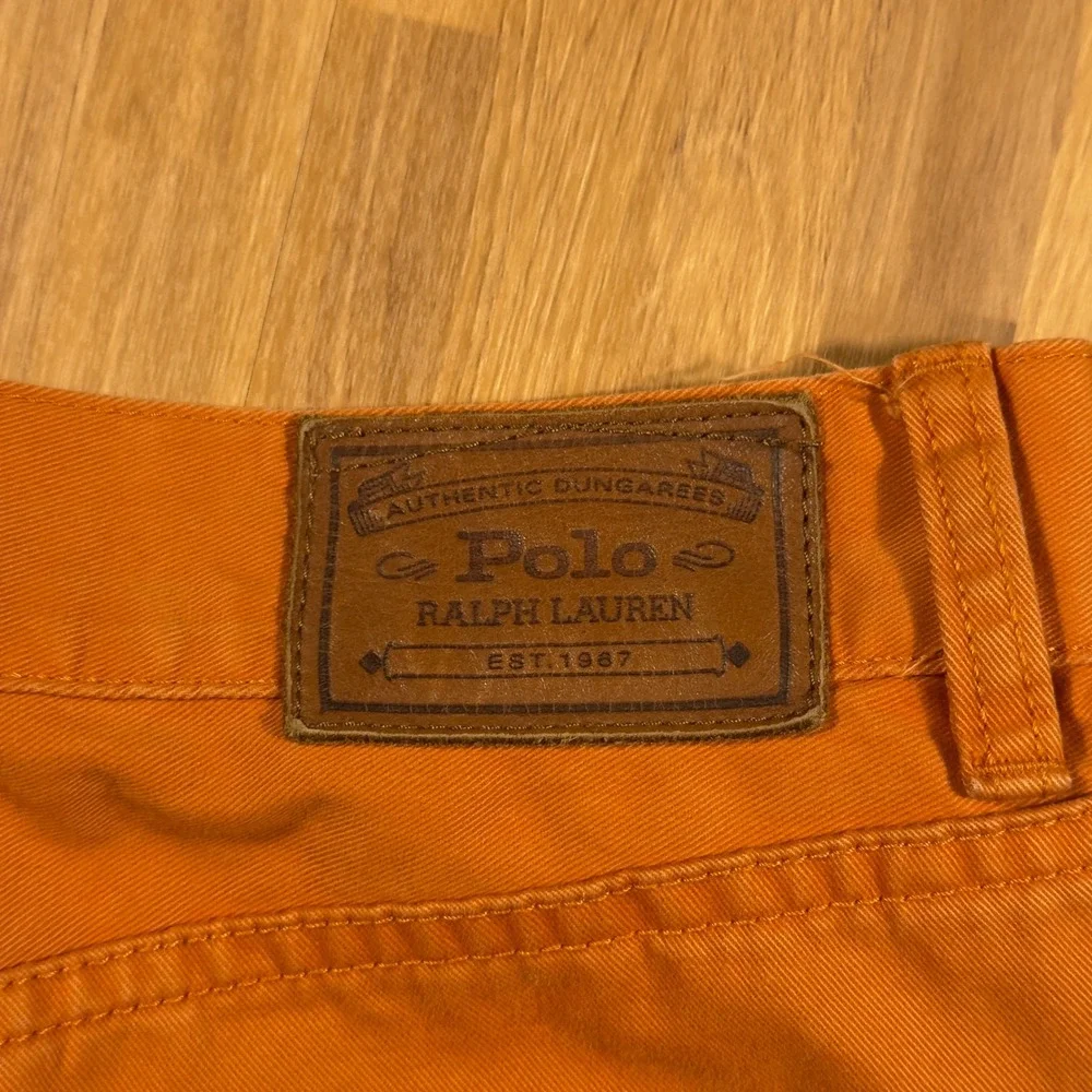 Polo Ralph Lauren Mens Orange Cotton Twill Straight Leg Pants 35x32